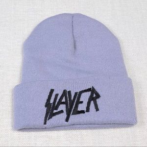 Unisex Fashion Slayer Gray and Black Beanie Hat